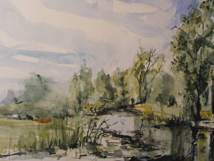 Dwarsgracht gemaakt door Jeroen Bijl (aquarel)