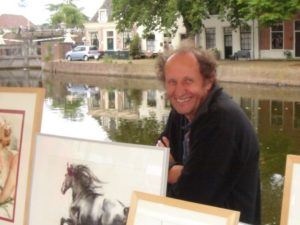 Jeroen Bijl op de kunstmarkt in Spaarendam