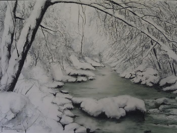 Dranse Zwitserland /pastel